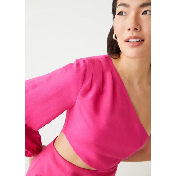 NEW! & Other Stories | Fringed One-Shoulder Midi Dress in Pink - Picture 4 of 13